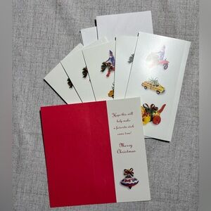 “MERRY CHRISTMAS” money & gift holder cards classic toys. Gloss. Count = 6.